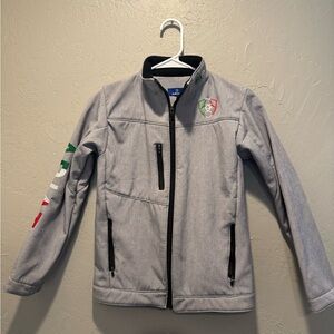 Ariat Light Gray Zip-Up Jacket with Embroidered Accents